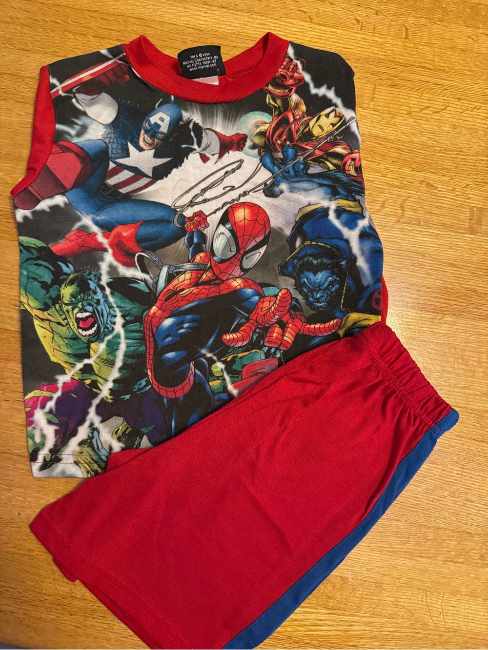 🎱 Marvel Boys Red Blue Multicolor Superhero Pajama Set